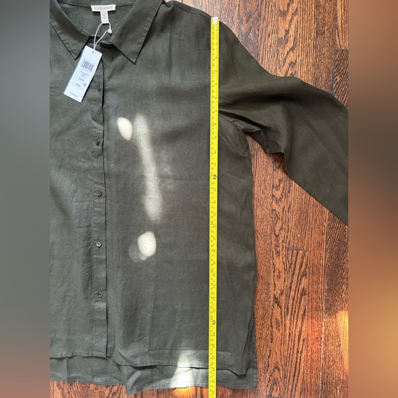 Eileen Fisher Handkerchief Linen Classic Collared Shirt - Picture 10 of 16